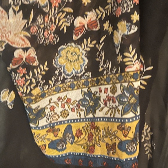 Zanzea Open Front Semi Sheer Maxi Duster Butterfly Garden Long Sleeve - Picture 4 of 7